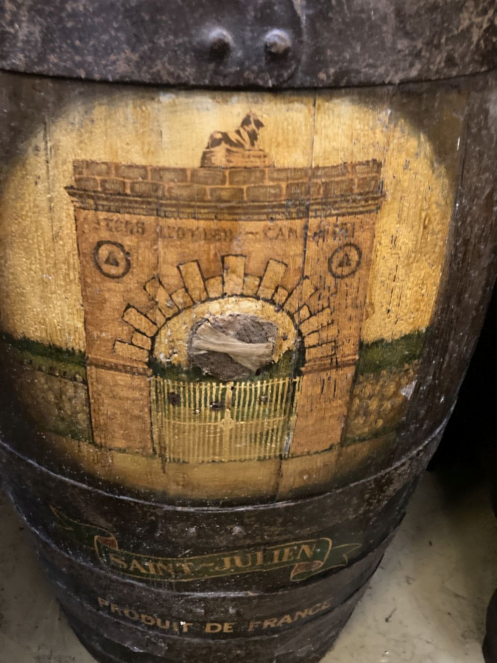 A Grand Vin de Leoville wine cask barrel, height 112cm